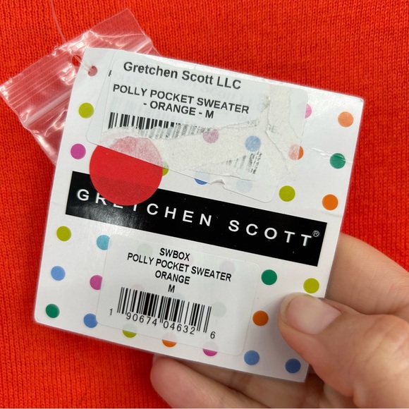 NWT Gretchen Scott Polly Pocket Orange Sweater Size Medium - Picture 3 of 8